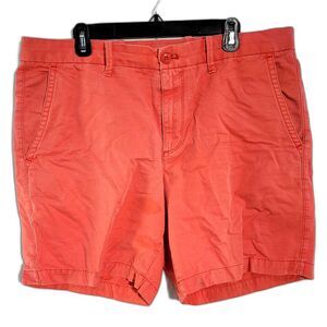 GAP Red 100% Cotton Short Front & Back Pockets Belted Waist Size 36
